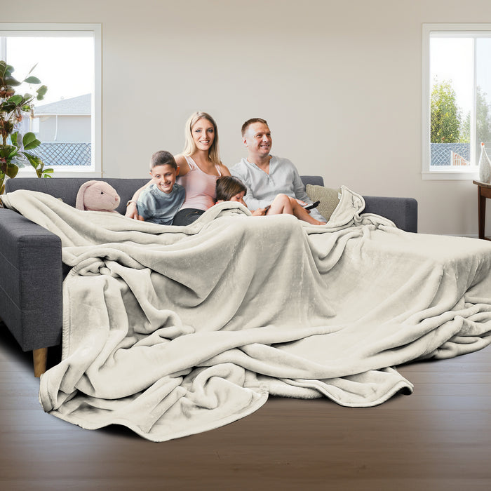 Xl Double-Sided Oversized Faux Mink Blanket 305X305Cm Beige