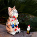 Vibe Geeks Mischievous Cat Garden Gnome Outdoor Statue