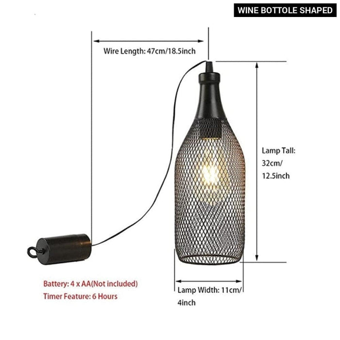 Modern Cordless Wine Bottle Hanging Lamp For Home Decor