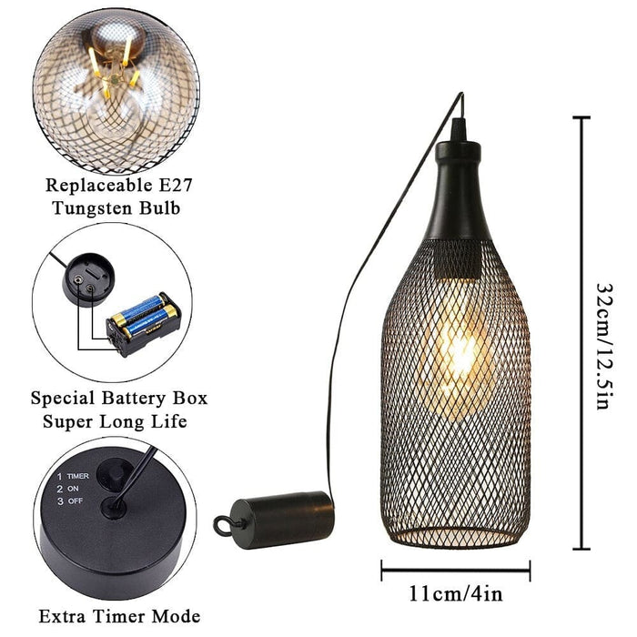 Modern Cordless Wine Bottle Hanging Lamp For Home Decor