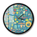 Modern Art Prints Kitchen Wall Clock Utensils Inspired Cook