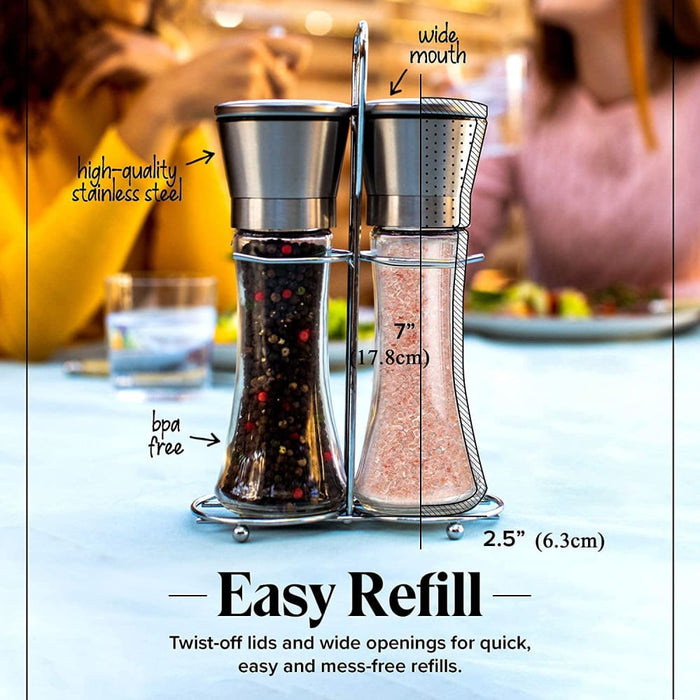 Modern Stainless Steel Salt And Pepper Grinder Set