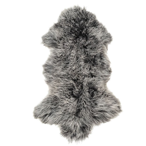 Mongolian Fur Throw - 90cm - Charcoal Snow