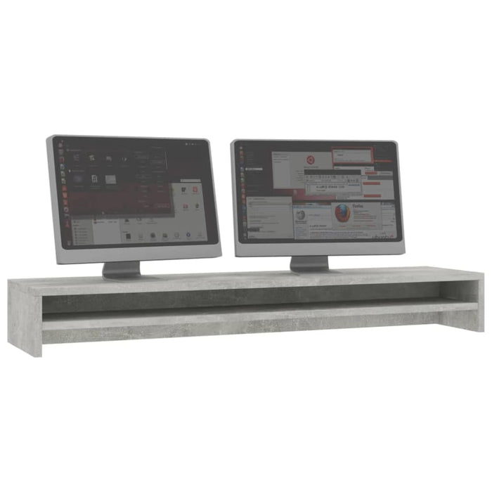 Monitor Stand Concrete Grey 100x24x13 Cm Chipboard Nbbtti