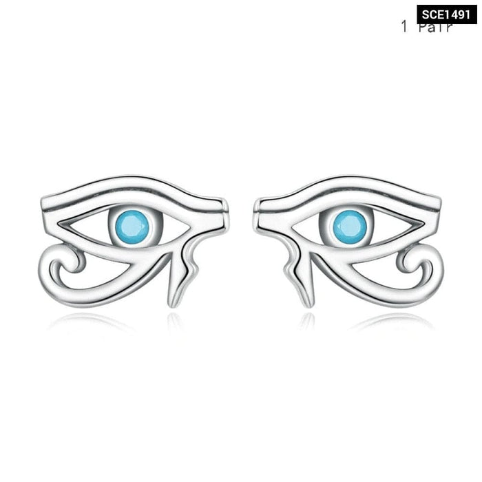 Mono-earring 925 Silver Clip Dreamcatcher Hollow Evil Eye