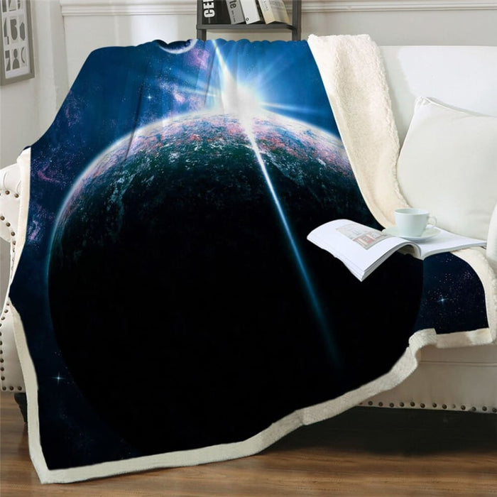 Moon Eclipse Changing Velvet Plush Throw Blanket Galaxy