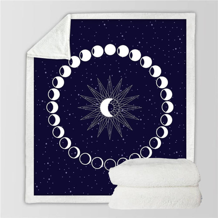 Moon Eclipse Changing Velvet Plush Throw Blanket Galaxy