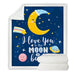 Moon Eclipse Changing Velvet Plush Throw Blanket Galaxy