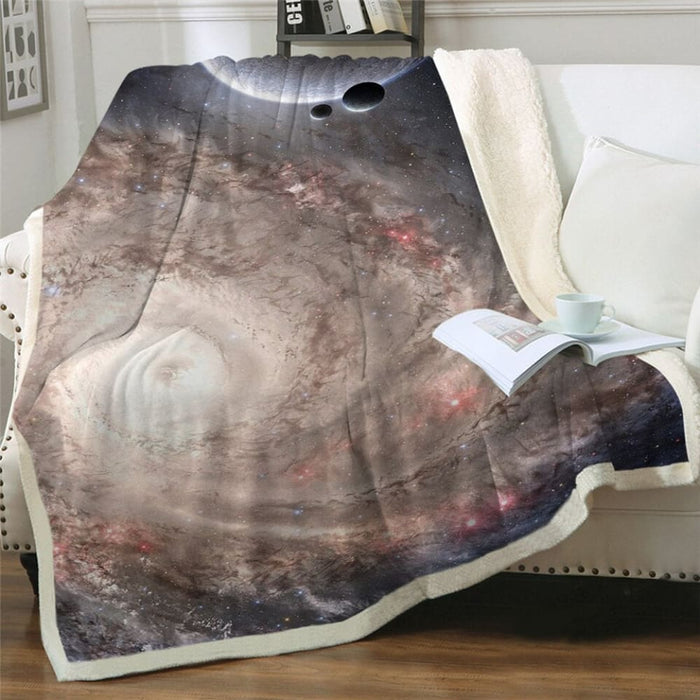 Moon Eclipse Changing Velvet Plush Throw Blanket Galaxy