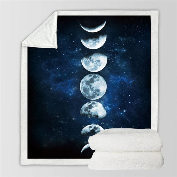 Moon Eclipse Changing Velvet Plush Throw Blanket Galaxy