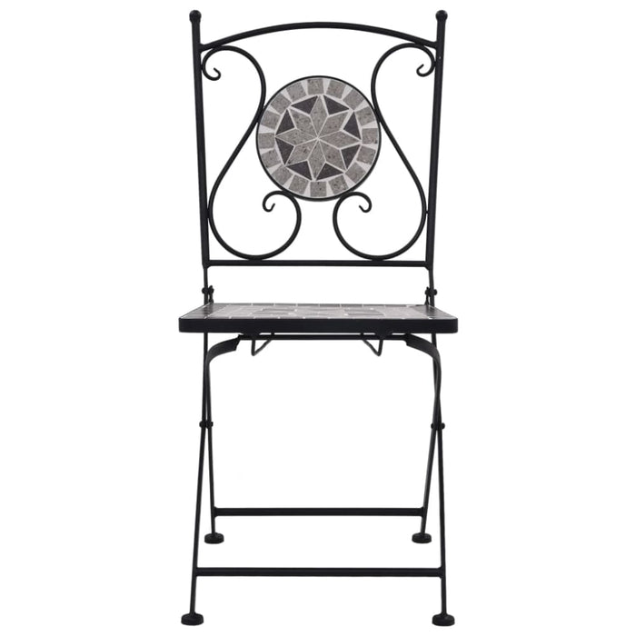 Mosaic Bistro Chairs 2 Pcs Grey Aliol