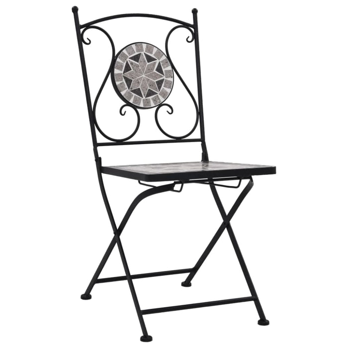 Mosaic Bistro Chairs 2 Pcs Grey Aliol