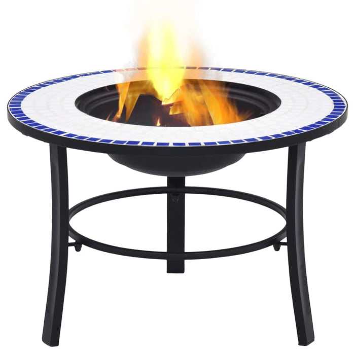 Mosaic Fire Pit Blue And White Ceramic Alixb