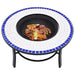 Mosaic Fire Pit Blue and White Ceramic Alixb