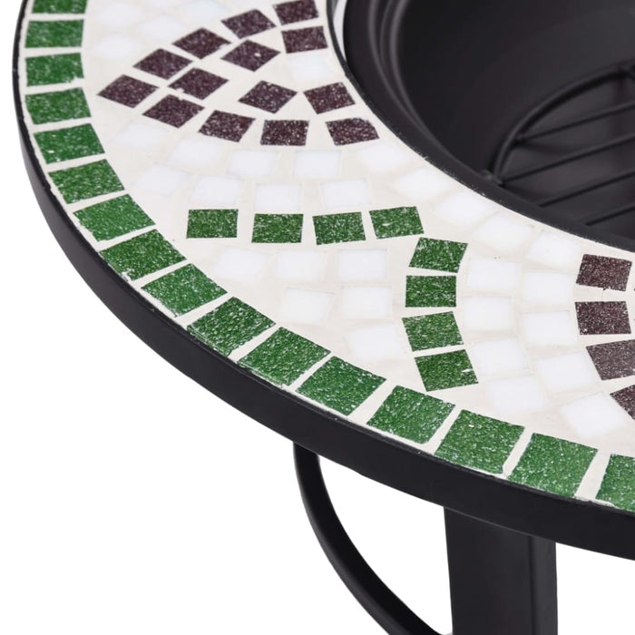 Mosaic Fire Pit Green Ceramic Alixx