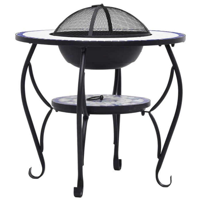 Mosaic Fire Pit Table Blue And Whiteceramic Alixa