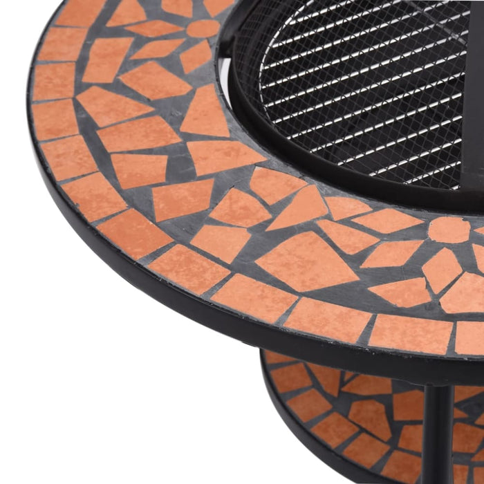 Mosaic Fire Pit Table Terracottaceramic Alixt