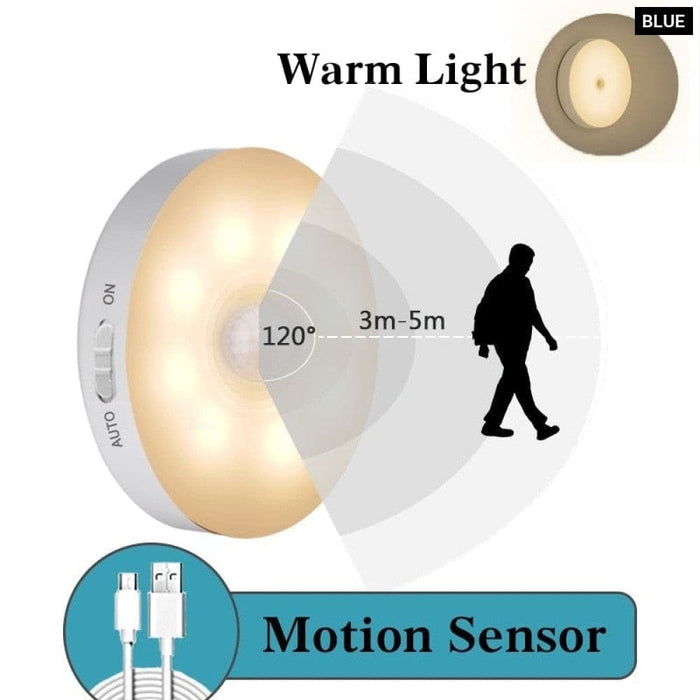 Motion Sensor Led Night Light Usb Rechargeable Human