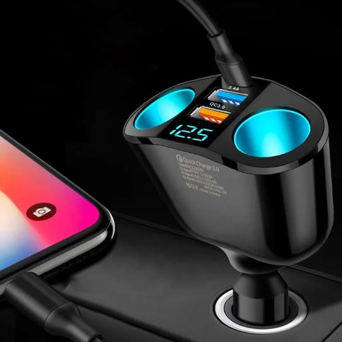 Multi Device Car Charger With Digital Display