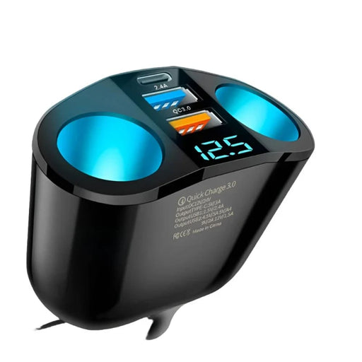 Multi Device Car Charger With Digital Display