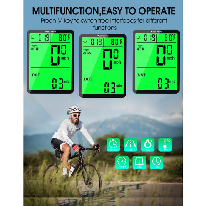 Multi-functional Wireless Bicycle Speedometer With Led