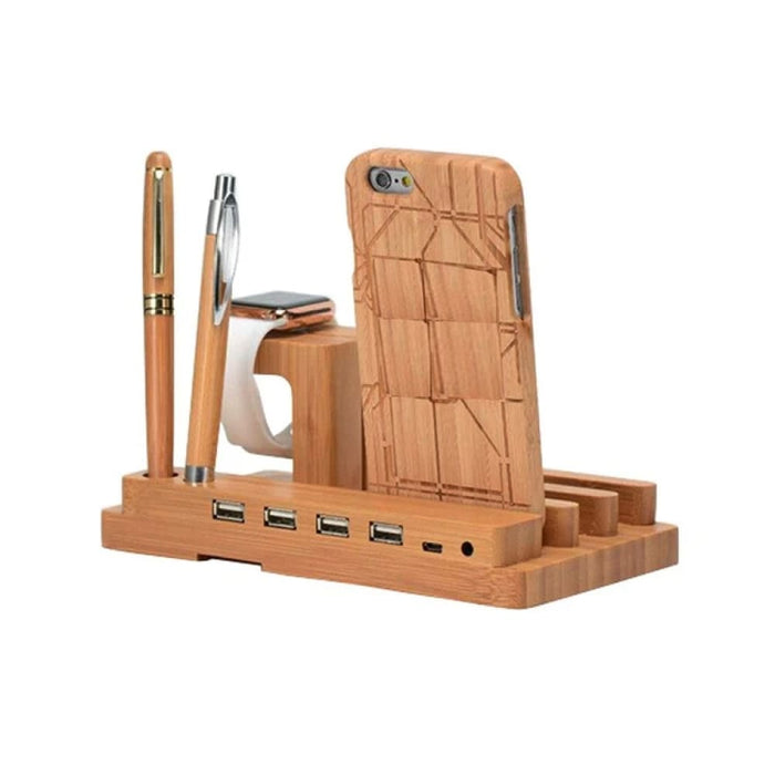 Multi-functional Wood Bamboo Universal Charging Stand