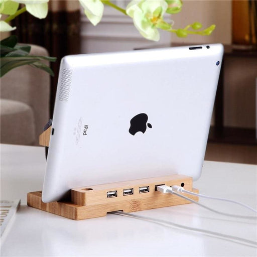 Multi-functional Wood Bamboo Universal Charging Stand