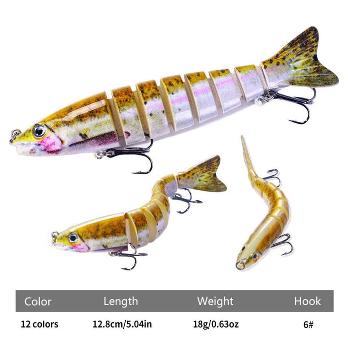 Multi Section Fish Minnow Bionic Sinking Lures 12.8cm 18g