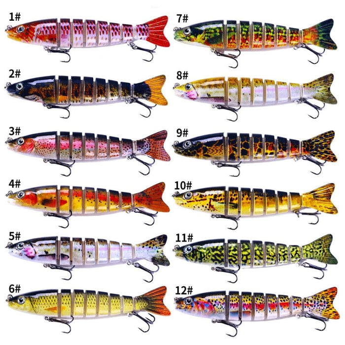 Multi Section Fish Minnow Bionic Sinking Lures 12.8cm 18g