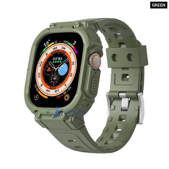 Multicolour Bumper Rugged Strap Case For Apple Watch