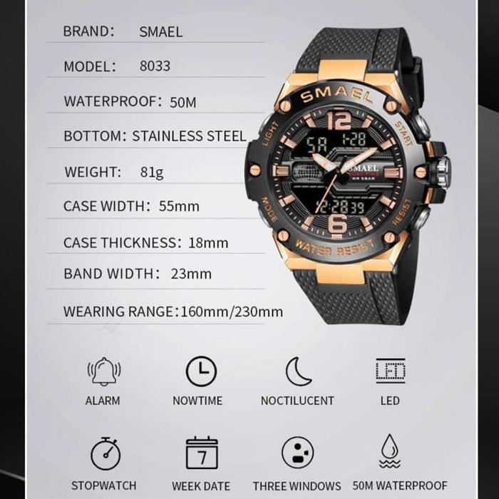 Multifunction Waterproof Led Digital Wristwatch