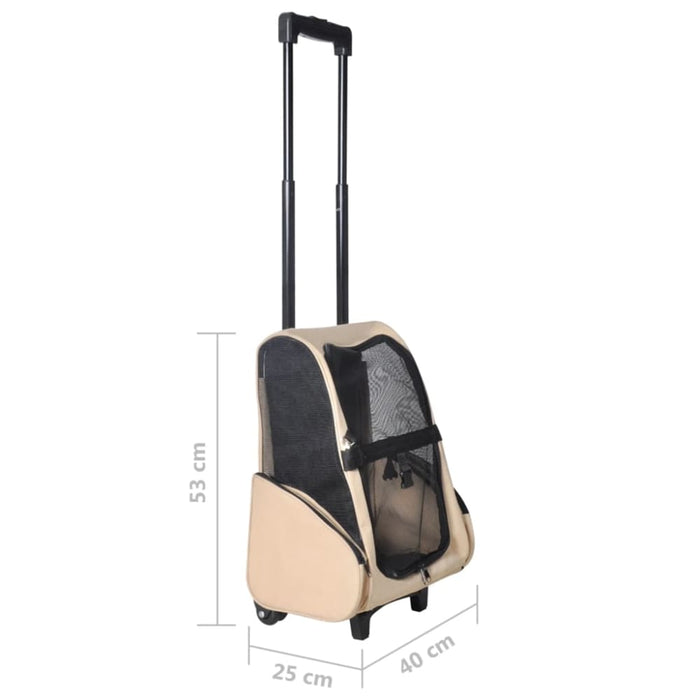 Multipurpose Pet Trolley Beige Foldable Oibokx