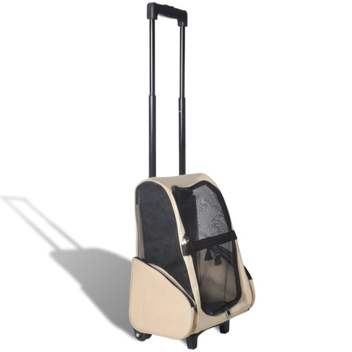 Multipurpose Pet Trolley Beige Foldable Oibokx