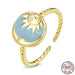 Myth Gold 925 Sterling Silver Open Ring Splendid Sun Moon