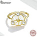 Myth Gold 925 Sterling Silver Open Ring Splendid Sun Moon