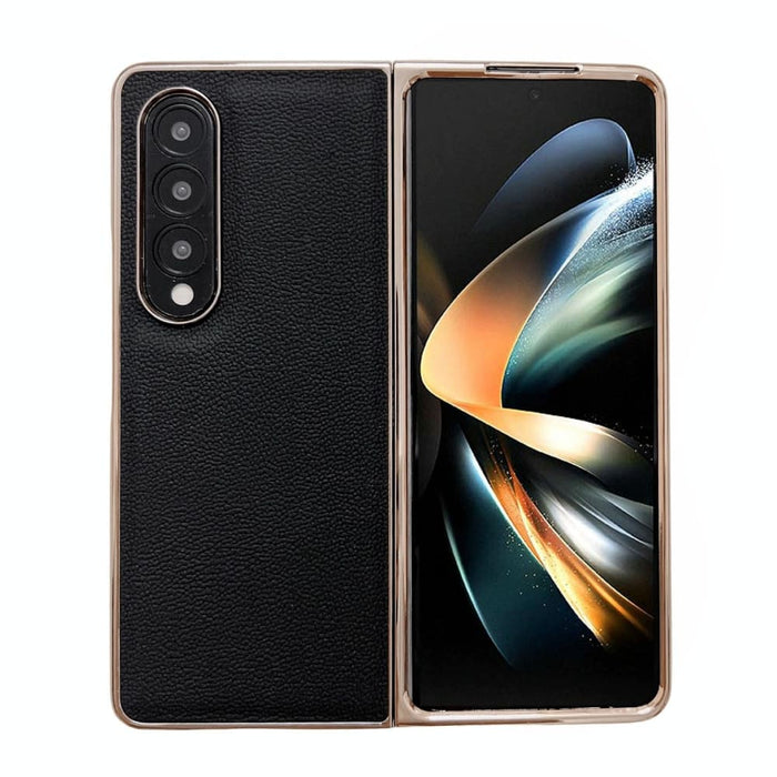 Nano Plating Leather Phone Case For Samsung Galaxy z Fold 4