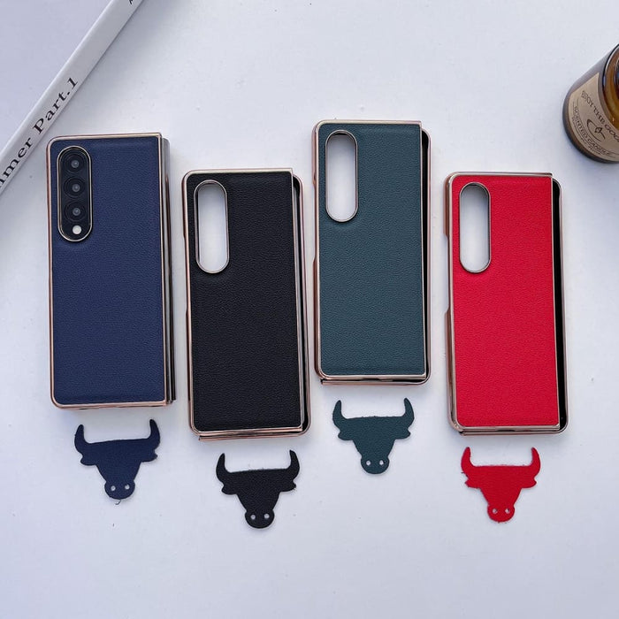 Nano Plating Leather Phone Case For Samsung Galaxy z Fold 4