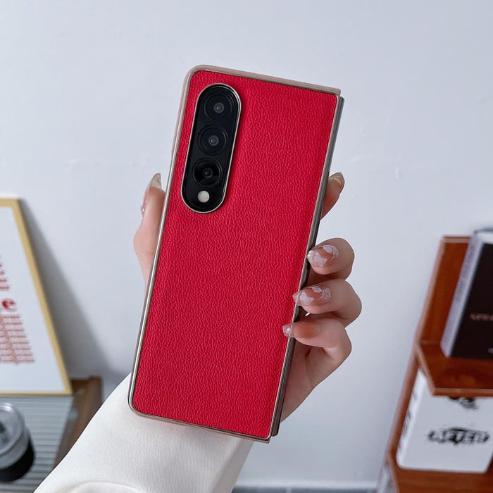 Nano Plating Leather Phone Case For Samsung Galaxy z Fold 4