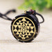 Natural Obsidian Orgonite Pendant Sri Yantra Necklace