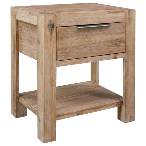 Nightstand with Drawer 40x30x48 Cm Solid Acacia Wood Xaplnt
