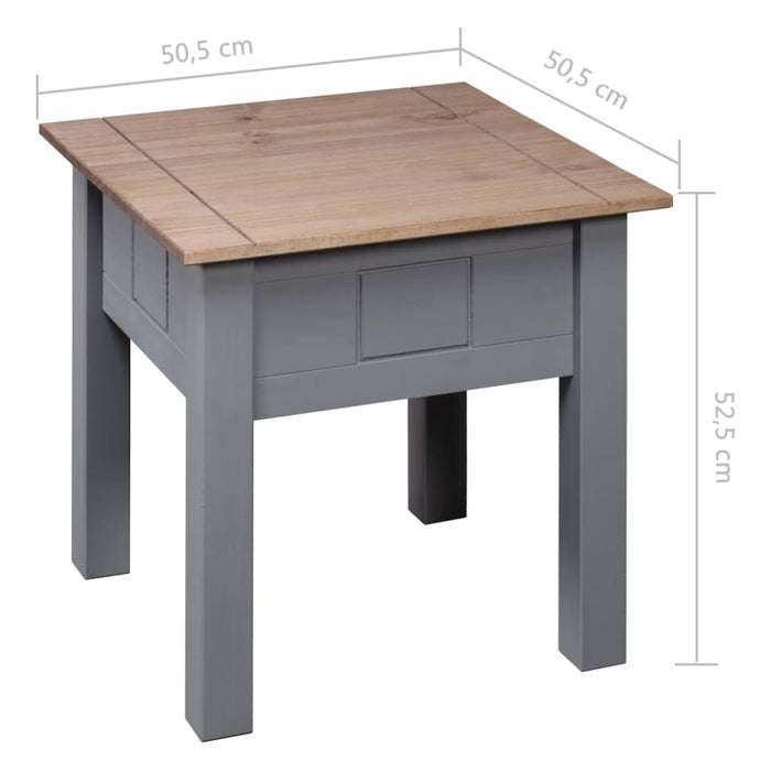 Nightstand Grey 50.5x50.5x52.5 Cm Pine Panama Range Xnxlia