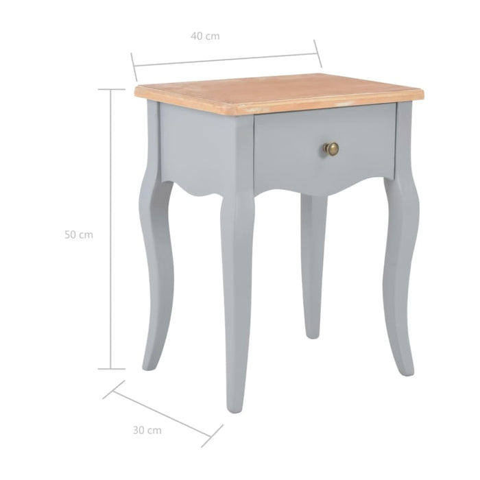 Nightstand Grey and Brown 40x30x50 Cm Solid Pine Wood Xnbbbi