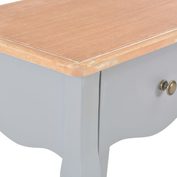 Nightstand Grey and Brown 40x30x50 Cm Solid Pine Wood Xnbbbi