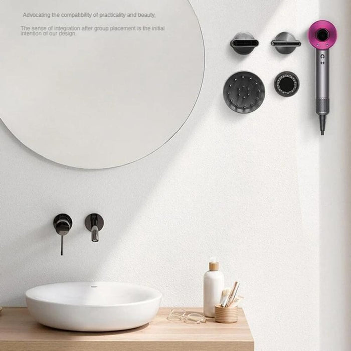 No-punch Bathroom Wall Mounted Magnetic Blower Holder