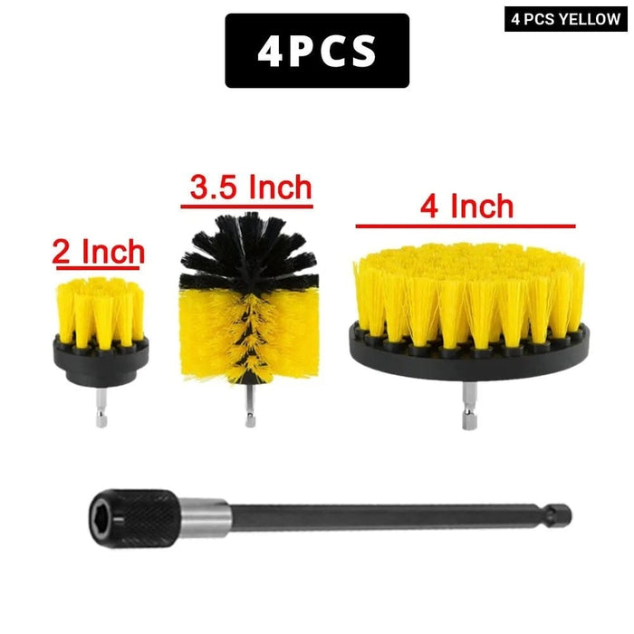 4pc Nylon Electric Drill Scrubber Brush For Carpet Glass Car