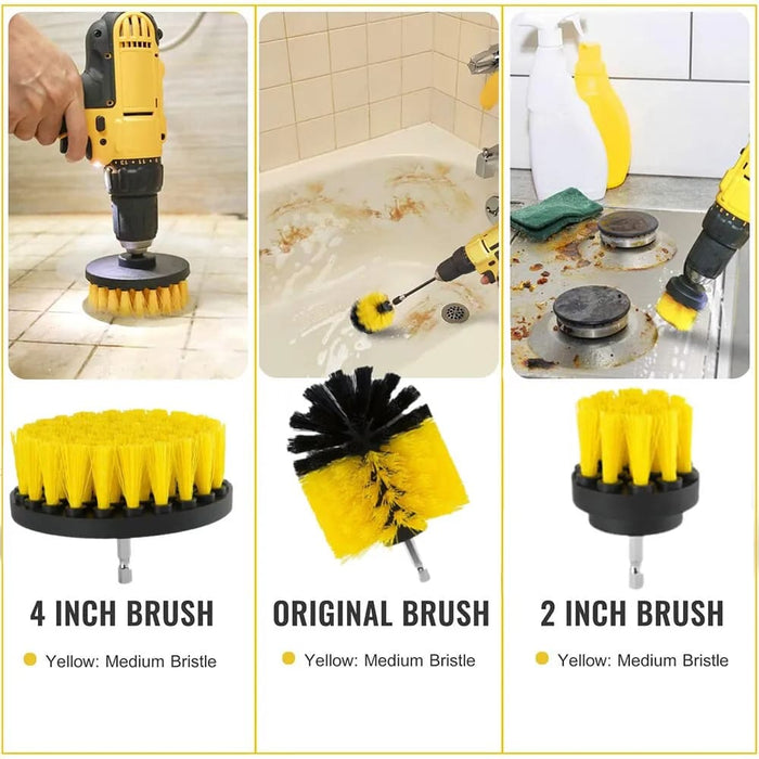 4pc Nylon Electric Drill Scrubber Brush For Carpet Glass Car