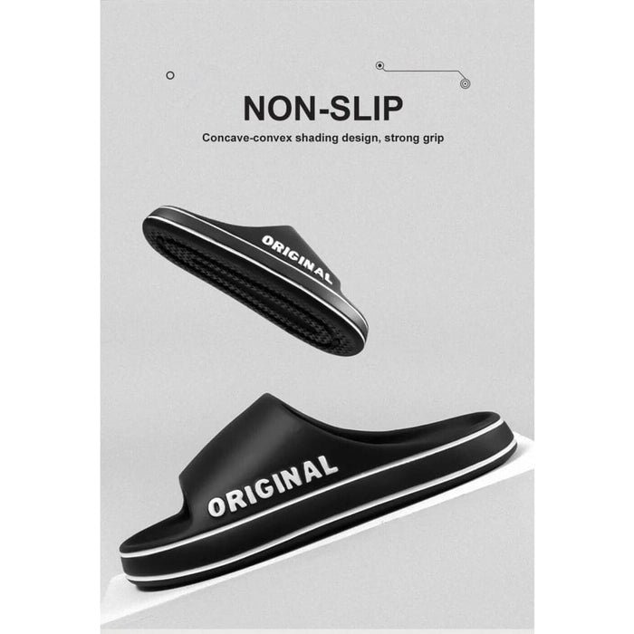 Nz Local Stock- Anti Slip Thick Sole Slippers Black