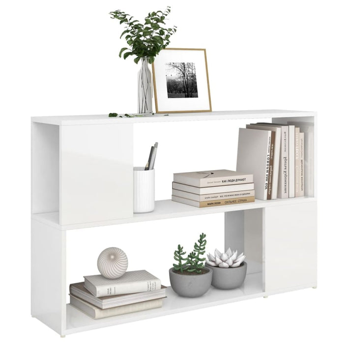 Nz Local Stock-book Cabinet Glossy Look White 100x24x63 Cm