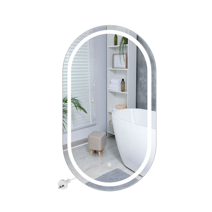 Nz Local Stock- Led Wall Mirror Oval Anti-fog Bathroom