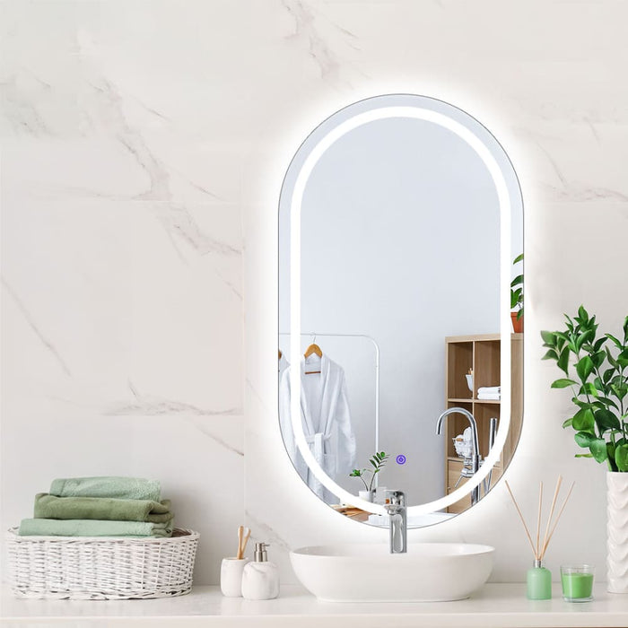 Nz Local Stock- Led Wall Mirror Oval Anti-fog Bathroom